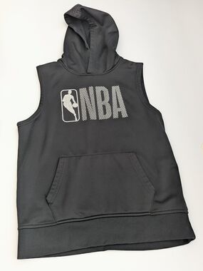 NBA Kids' (8-10/Medium) Black Sleeveless Sweatshirt/Hoodie w/Kangaroo Pocket